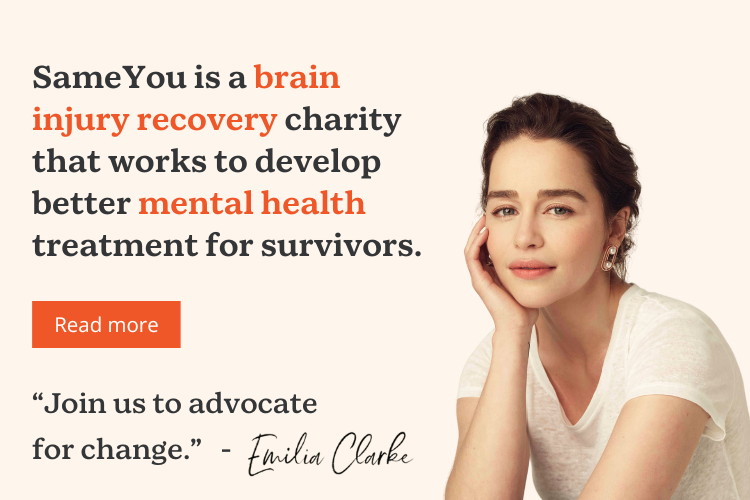 Picture of Emilia Clarke with a call to action asking people to join her in advocating for change