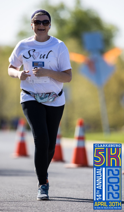 Stacie in a running race