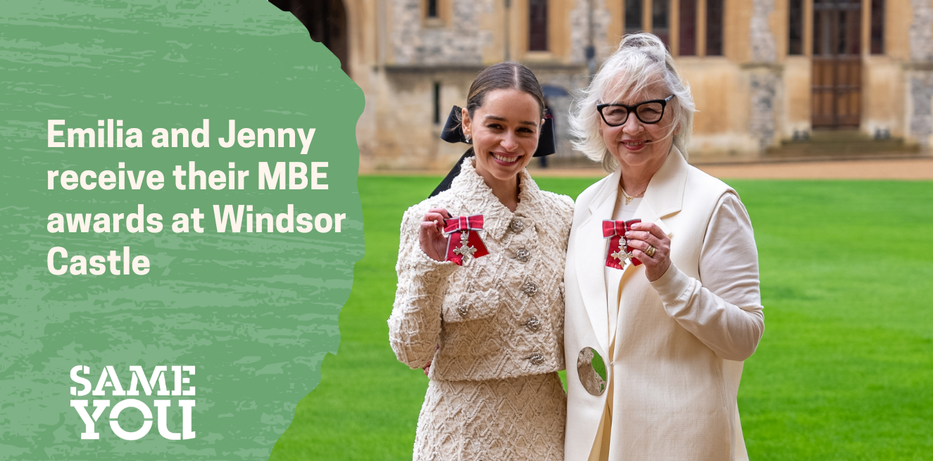 Emilia and Jenny with MBE gong